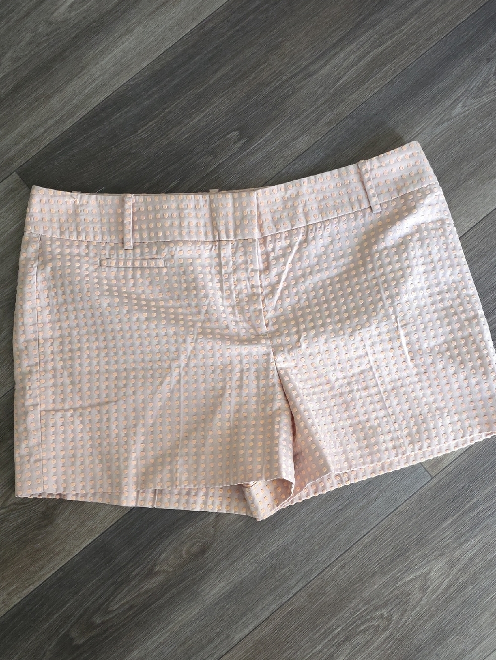 LOFT Pale Blush Textured Bermuda Shorts